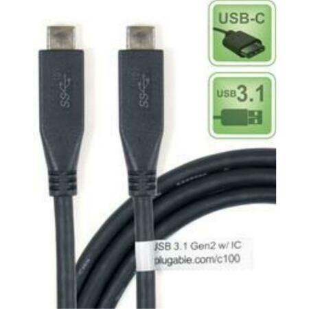 PLUGABLE TECHNOLOGIES USB 3.1 Gen2 Type C USB-IF Certified USB-C to USB-C Cable USBC-C100